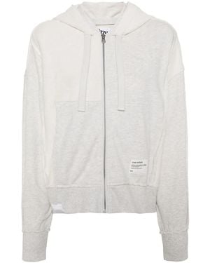 Izzue Logo Zip-Up Hoodie - White