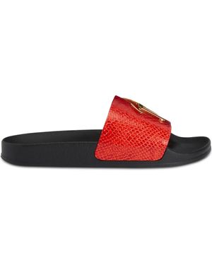Giuseppe Zanotti Brett Pantoletten - Rot