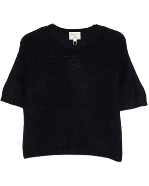 MAISON 123 Short-Sleeve Knit Top - Black
