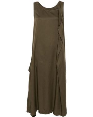 Yohji Yamamoto ノースリーブ マキシドレス - グリーン
