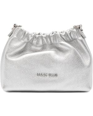 Marc Ellis Helena Leather Ruched Cross Body Bag - Gray