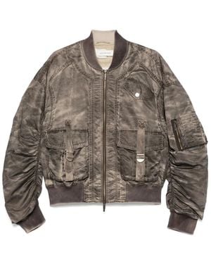 Feng Chen Wang Bomber Con Effetto Schiarito - Marrone