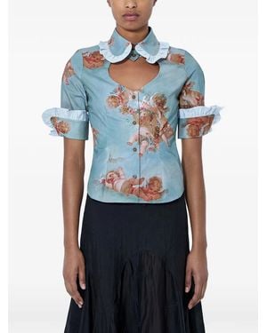 Vivienne Westwood Angels-Print Blouse - Blue