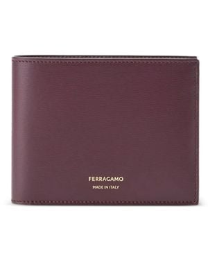 Ferragamo Calfskin-Leather Bi-Fold Wallet - Purple