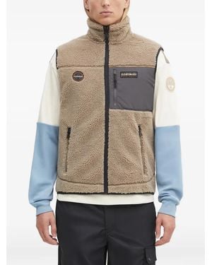 Napapijri Yupik V Zip Mock-Neck Vest - Grey