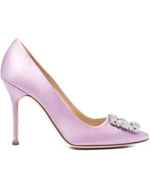 Manolo Blahnik Hangisi Crysta-Embellished Court Shoes - Pink
