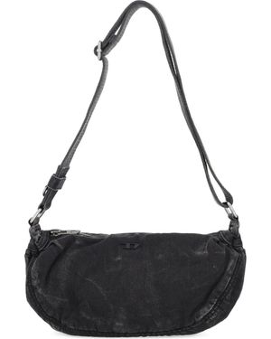 DIESEL Rave Embossed-Logo Shoulder Bag - Black
