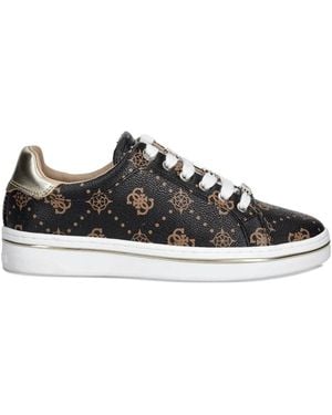 Guess Monogram Lace-Up Sdneakers - Black