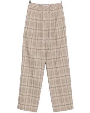 ERMANNO FIRENZE Prince Of Wales Check Pants - White