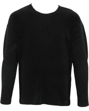 Homme Plissé Issey Miyake Pleated Long-Sleeve T-Shirt - Black