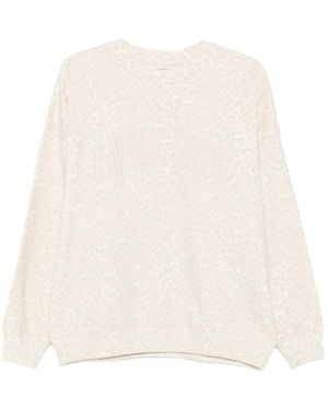 Anine Bing Leopard-Pattern Logo Sweatshirt - Natural