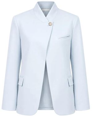ViCOLO High-Neck Single-Button Jacket - Blue