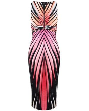 Roberto Cavalli Ray Of Paradise Midikleid Mit Print - Rot