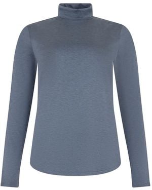 Moorer Lenas-Kc Roll-Neck Long-Sleeve T-Shirt - Blue