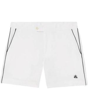 Brooks Brothers Side-Piping Tennis Shorts - White