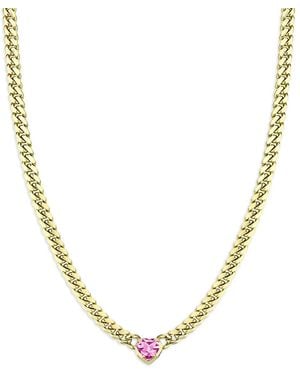 Logan Hollowell 14kt Gelbgoldhalskette mit Saphiren - Mettallic