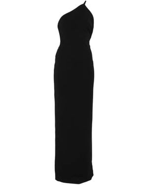 Solace London Alexandra Asymmetric-Strap Maxi Dress - Black