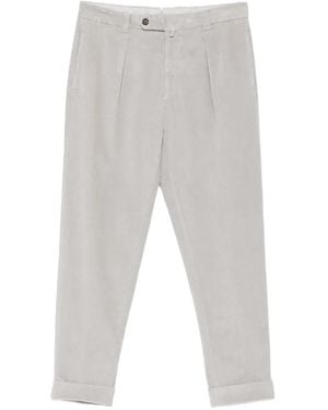 Berwich Pleated Corduroy Trousers - White