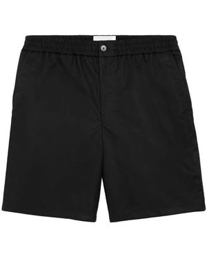 Ami Paris Elasticated Waist Shorts With Ami De Coeur Stud - Black