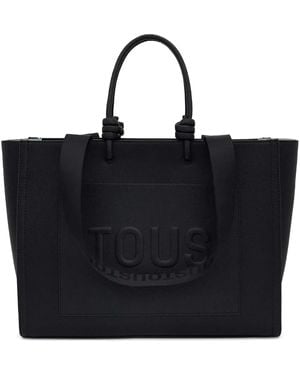 Tous Embossed-Logo Tote Bag - Black