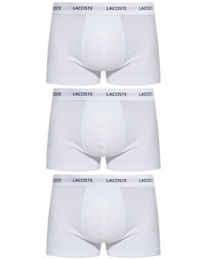 Lacoste Set De Tres Calzoncillos Con Logo En La Cinturilla - Blanco