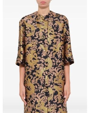 Lanvin Jas Met Jacquard En Knopen - Metallic