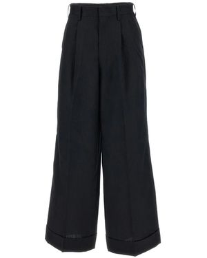 Junya Watanabe Pinstripe-Pattern Pleated Pants - Blue