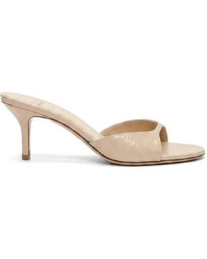 Francesco Russo Snakeskin-Effect Glossy Sandals - Natural