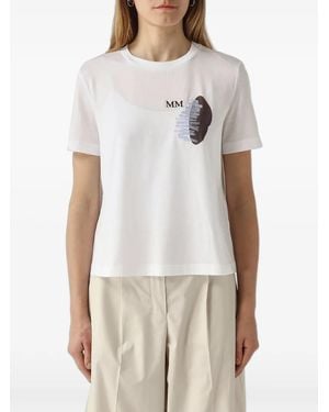 Max Mara Logo-Print Short-Sleeve T-Shirt - White