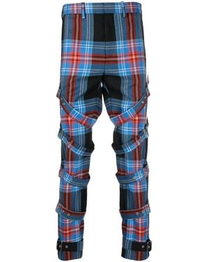 Charles Jeffrey Karierte Hose Mit Schnalle - Blau
