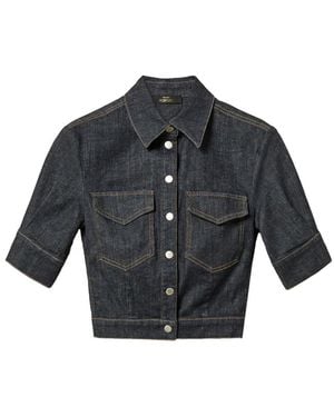 Twinset Puff-Sleeve Denim Shirt - Blue