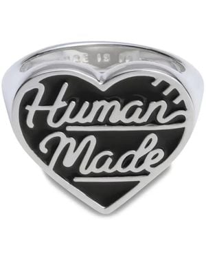 Human Made Silberring in Herzform - Grau