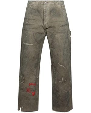 PALY Been Thru It Waxed-Canvas Double-Knee Trousers - Grey