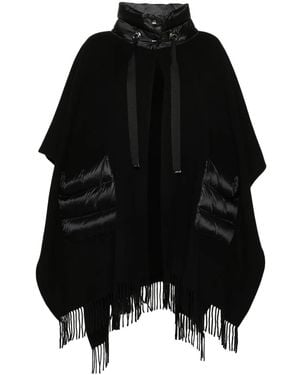 Herno Wool And Nylon Cape - Black
