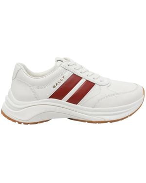 Bally Logo-Print Panelled Trainers - White