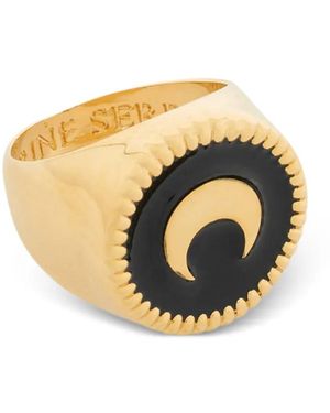 Marine Serre Logo-Plaque Ring - Metallic