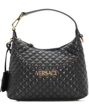 Versace Quilted-Leather Shoulder Bag - Black