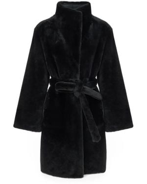 Yves Salomon Abrigo Reversible - Negro