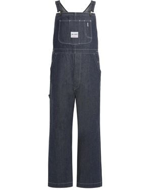 Moorer Jamine 5-Pocket Denim Dungarees - Blue