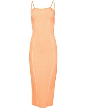Fleur du Mal Robe En Maille Nervurée - Orange