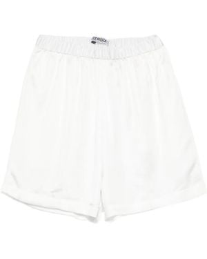Lutz Huelle Garbo Elasticated-Waistband Satin Shorts - White