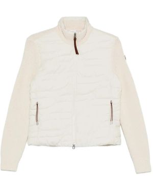Moncler High-Neck Zip-Up Puffer Jacket - White