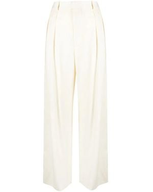 Wardrobe NYC Pleated Wide-Leg Trousers - White