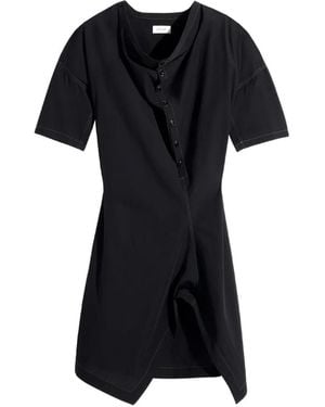 Lemaire Asymmetrisches Mini-Hemdkleid - Schwarz