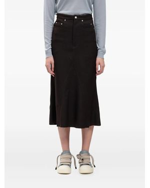Rick Owens Godet Wool Skirt - Black