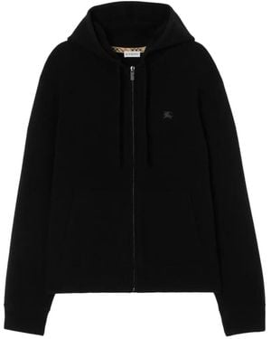 Burberry Cashmere-Blend Zip Hoodie - Black
