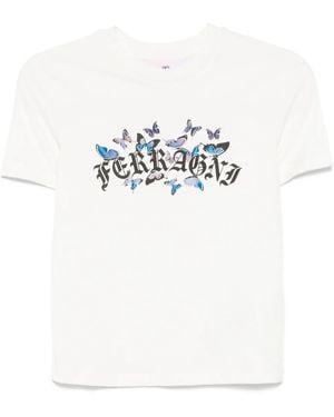 Chiara Ferragni Gothic Butterflies T-Shirt - White