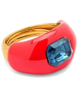 Oscar de la Renta Crystal-Embellished Ring - Red