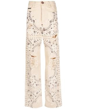 Philipp Plein Jeans Mit Paisley-Print - Natur