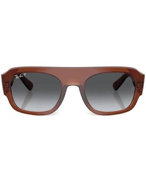Ray-Ban Geometric-Frame Sunglasses - Grey